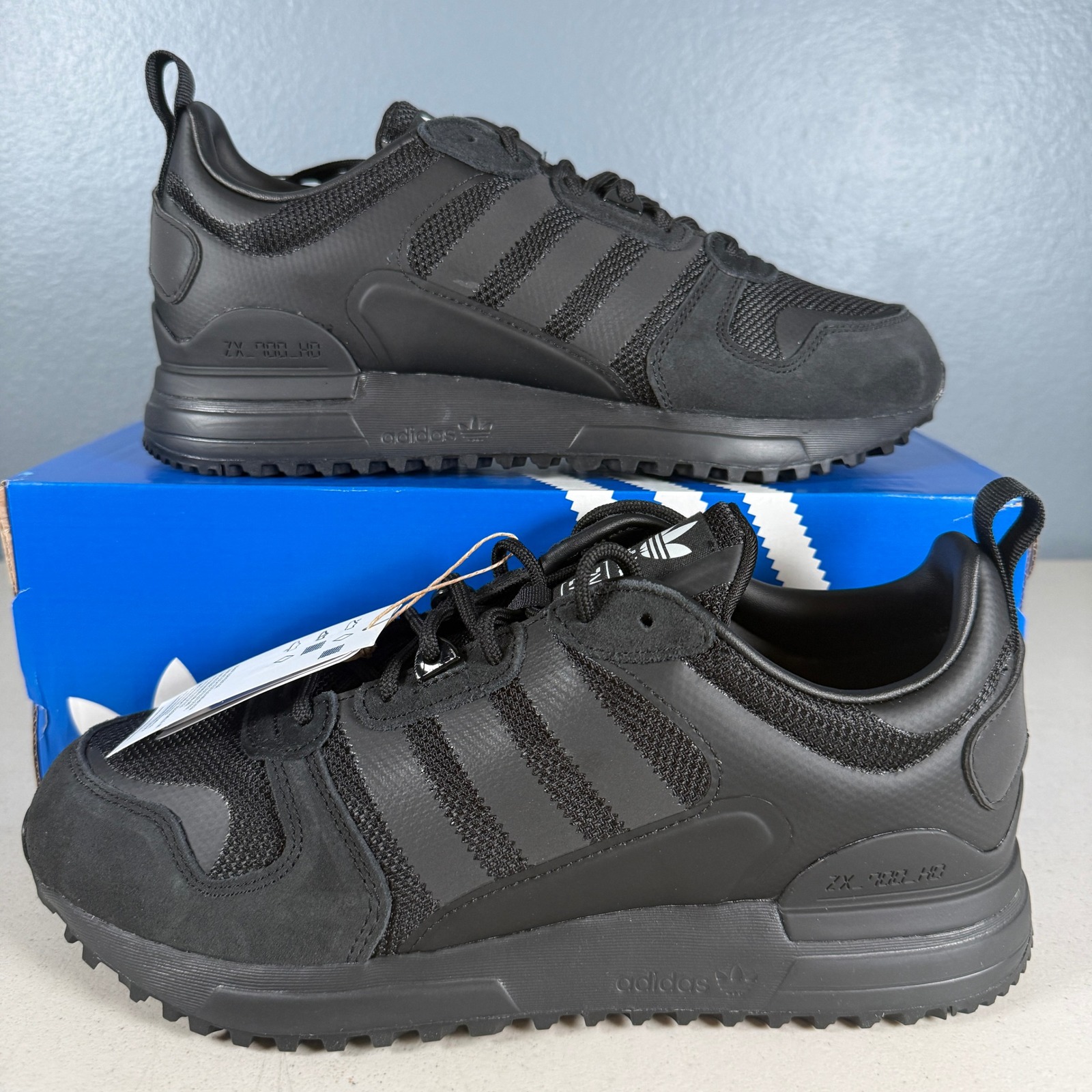 Adidas Zx 700 Hd Mens Triple Black Sneakers G55780 Low Top Trainers Size 9
